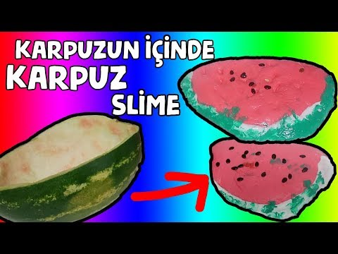 Karpuzun İçinde Slime Challenge! Karpuz Slaym Yap Yarışmayı Kazan! Bidünya Oyuncak 🦄