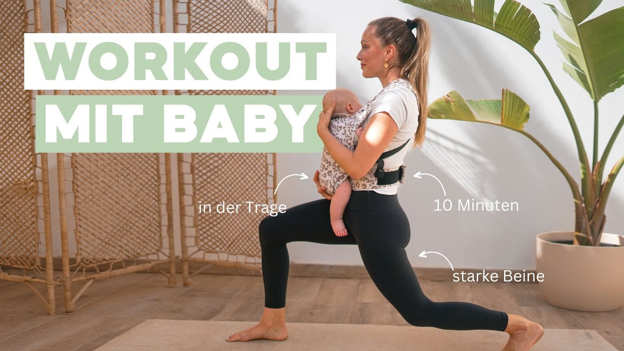effektive Übungen mit Baby in Trage Babywearing Postpartum Workout 10 MINUTEN Rückbildung