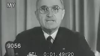 1945 Harry Truman Announces Victory Over Germany WWII
