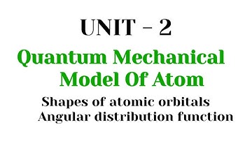 Angular distribution function | Quantum mechnical model of atom | TN 11th chemistry | unit - 2