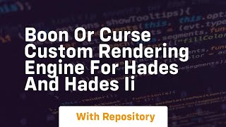 Famous Boon or curse custom rendering engine for hades and hades ii Profile
