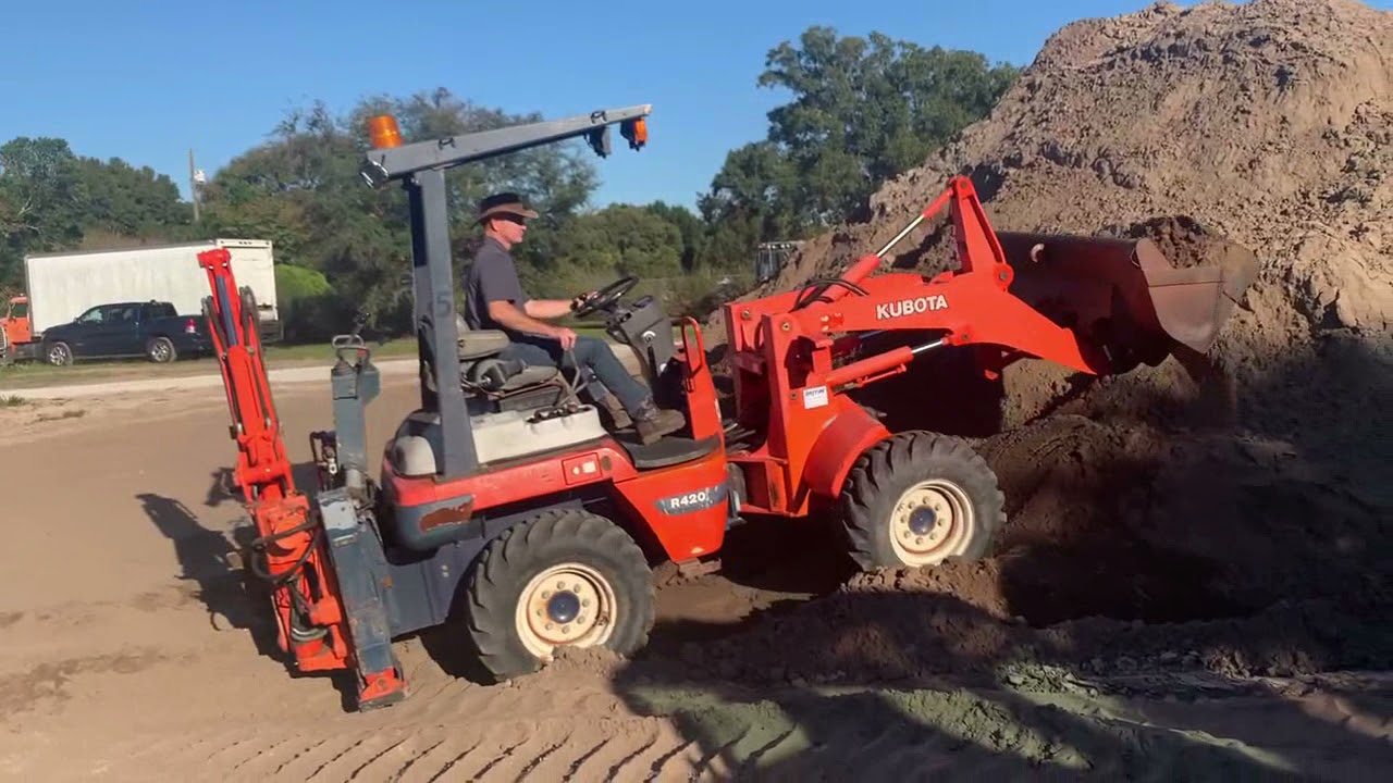 Kubota R420 with backhoe YouTube