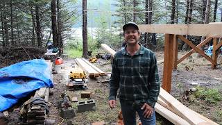 16x20 A Frame Cabin  -  Planing A Frame Timbers  -  Dewalt Planer Review   DW735