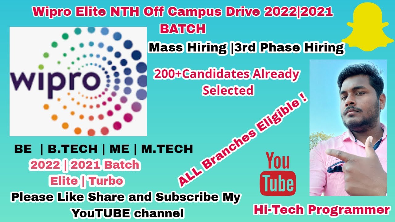 Wipro Off Campus Drive 2022 | 2021 Batch |Wipro Phase 3rd Hiring -How To Apply  