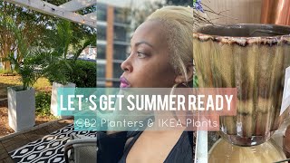 LET’S STYLE MY PATIO: CB2 & HOMEGOODS PLANTERS W/ IKEA PLANTS | HAMMOCK | EPISODE 49