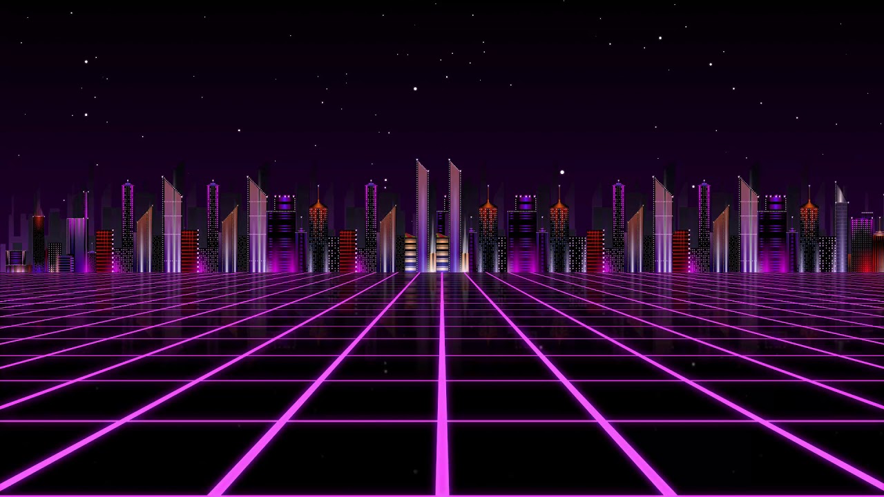 SynthWave Background  Loop  Animation  1080p 60 fps NO 