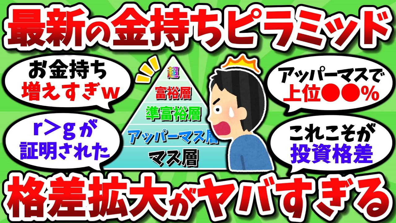 【2chお金スレ】最新のお金持ち資産ピラミッドが判明！富裕層が爆増の一方で格差がとんでもないことにｗｗ【2ch有益スレ】