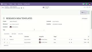 Project Task Subtasks Odoo
