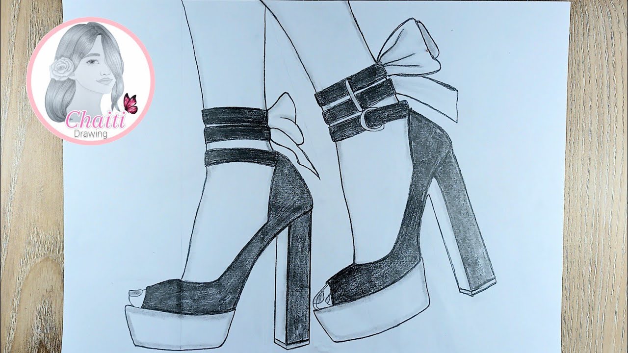 👠Drawing feet with high heels || Tutorial For Beginners  || Easy Drawing steps 