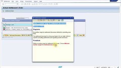 SAP ERRORS   Define a number range for settlement documents Message no  KD522