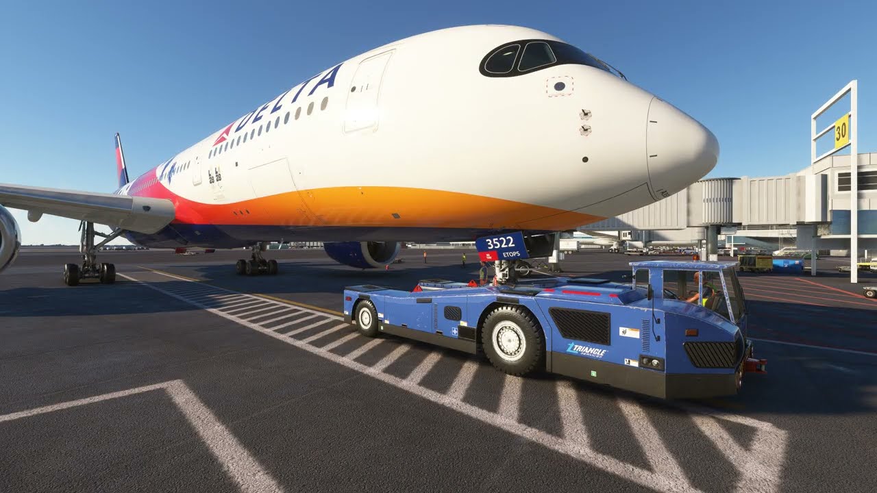 A350 DELTA AIRLINES avec météo réelle et trafic entre New York Kennedy et Atlanta KJFK KATL GSX PRO