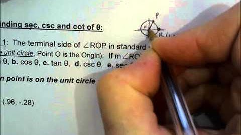 Alg2 Finding csc, sec, and cot of angles on and off the unit circle