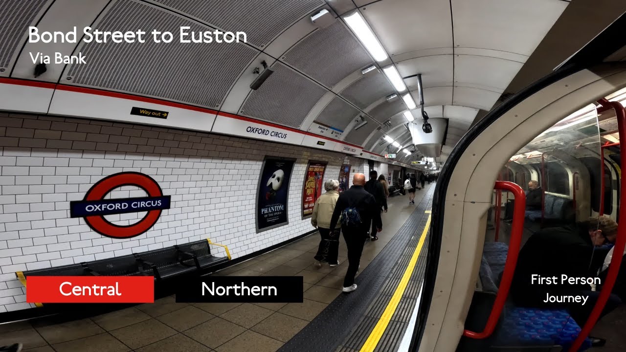 London Underground First Person Journey: Bond Street to Euston via Bank ...