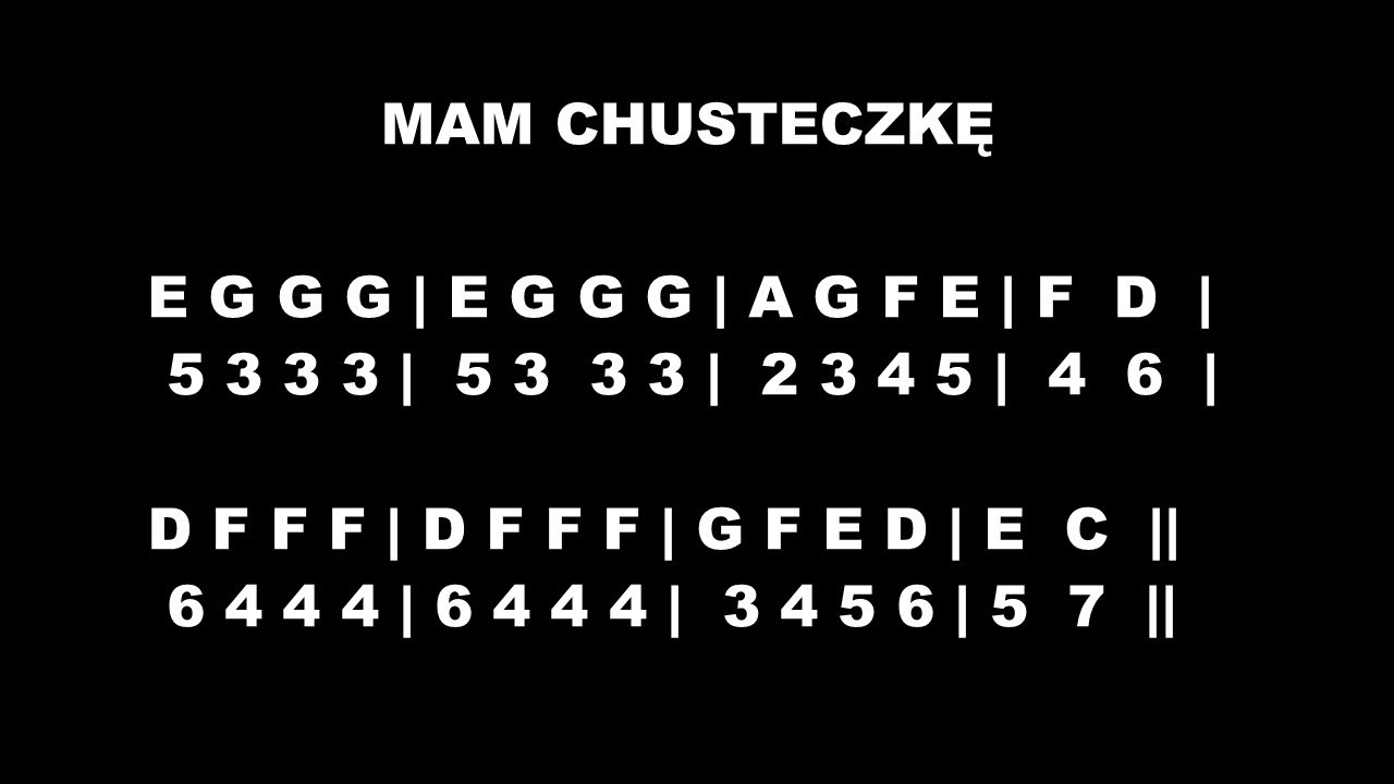 Mam Chusteczkę Haftowaną Na Flecie MAM CHUSTECZKĘ HAFTOWANĄ, TUTORIAL, flute, flote, flet, flauto, flauta