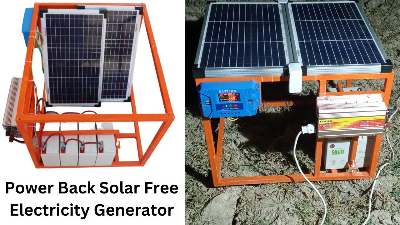 How To Make Portable 3KVA Solar Free Energy Power Back Solar Free