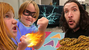 BATTLE for BEDTiME - Dad vs Kids!!  Adley & Niko secret Superhero Powers & new Best Games Ever app