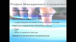 Project Management Companion - Project Cost Estimation