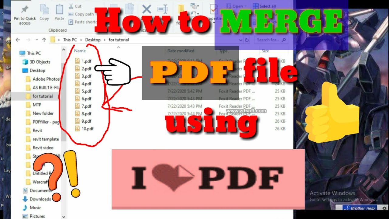 How to Merge PDF file using I LOVE PDF YouTube