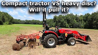 Compact tractor VS heavy 5ft disc?  Let's find out! Solis H24 tractor #835