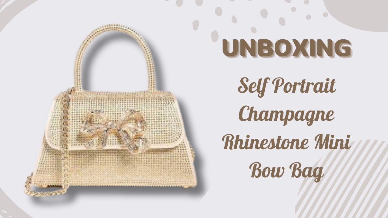 ハンドバッグ Self-Portrait Baggage Bag. SELF PORTRAIT Champagne Rhinestone Mini Bow Bag - Unboxing