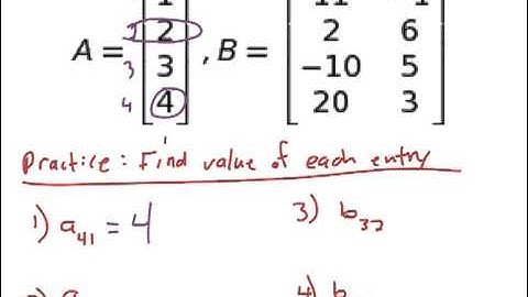 Matrices Practice Entries