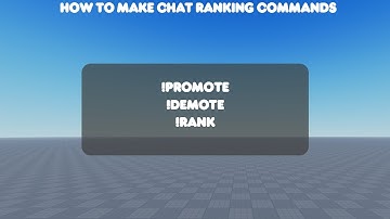 Roblox Tutorial - How to make chat ranking commands