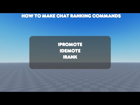 Roblox Tutorial - How to make chat ranking commands