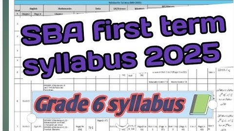 SBA 1st Term Exam || 2025 Syllabus for Class 6 📘 PEC 2025 || first term syllabus