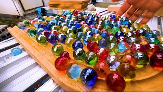 50 Water Marble Run Wiggle ASMR Healing Wooden Rain Gutter Course