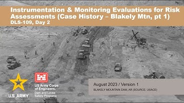 DLS-109: Instrumentation Monitoring Evaluations for Risk Assessments (Case Study Blakely Dam Part 1)