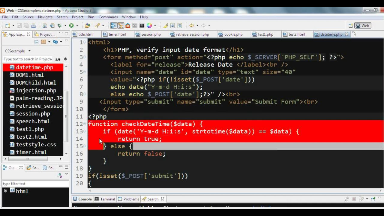 php date format  Update  PHP example -  verify input date format