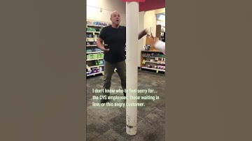 Angry customer in line at pharmacy