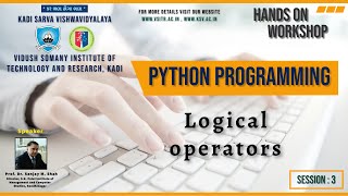Session 3 (Logical Operators): Hands-on Workshop on Python Programming