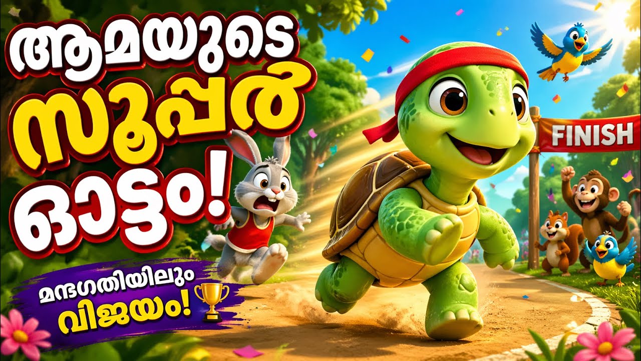 ആമയുടെ വിജയം! 🏆🐢 | Malayalam Kids Animation Song #vukutv #cartoons ...