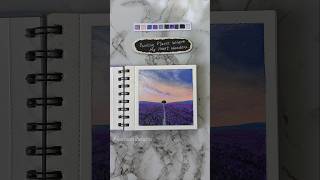 How to paint a lavender field // acrylic painting // pink sky #ytshorts #art #explore #fypシ #foryou