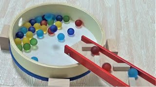 Marble Run Healing ASMR with a good sound of wood.HABA Kugelbahn Tromme
