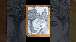 Hnuman ji with Ram Lala🙏 ll Art +Trend✨ #ram #hanuman #art #drawing #shorts