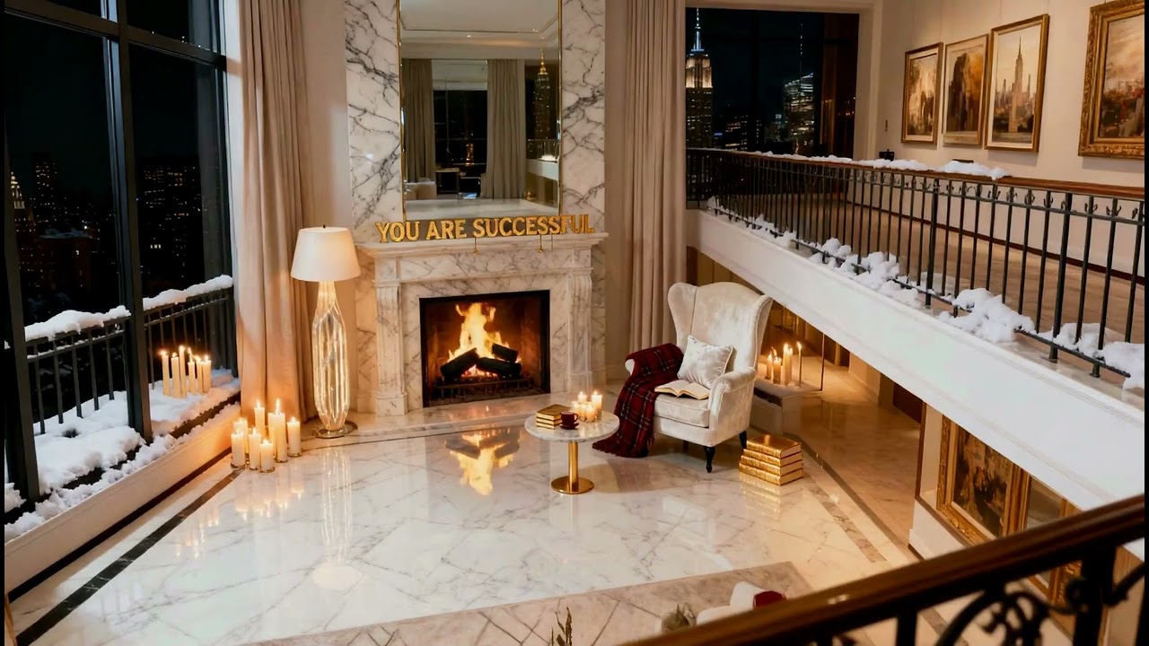 Cozy Fireplace Ambience in NYC Apartment | Soothing Fire Sounds for Work, Study, Relax, Sleep