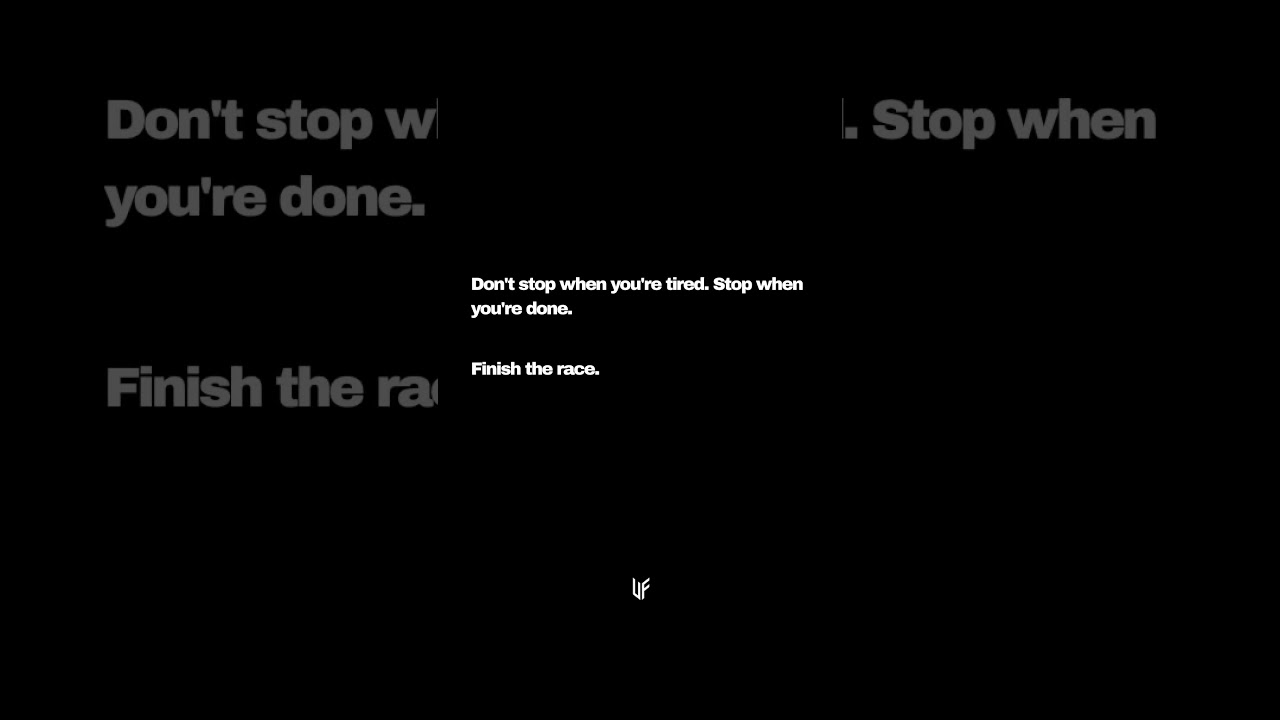 Finish the race | No excuses