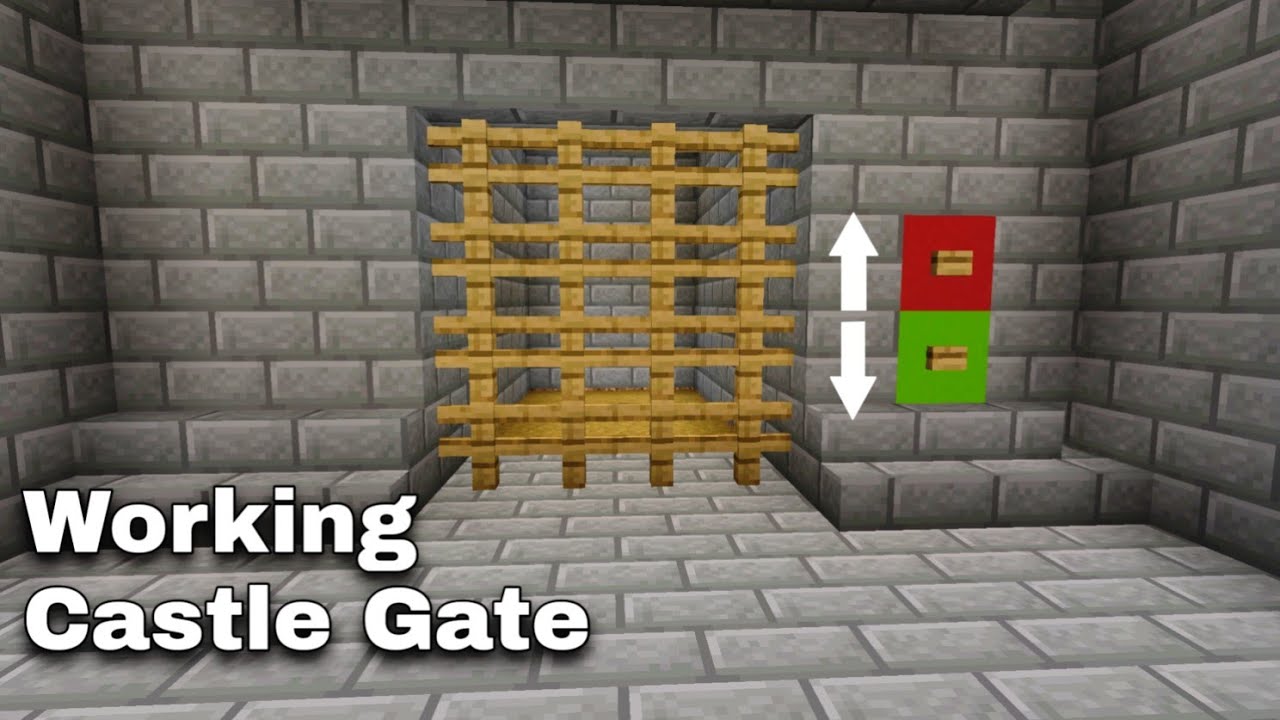 How to make a Working Castle Gate in Minecraft (Bedrock, Pocket Edition ...