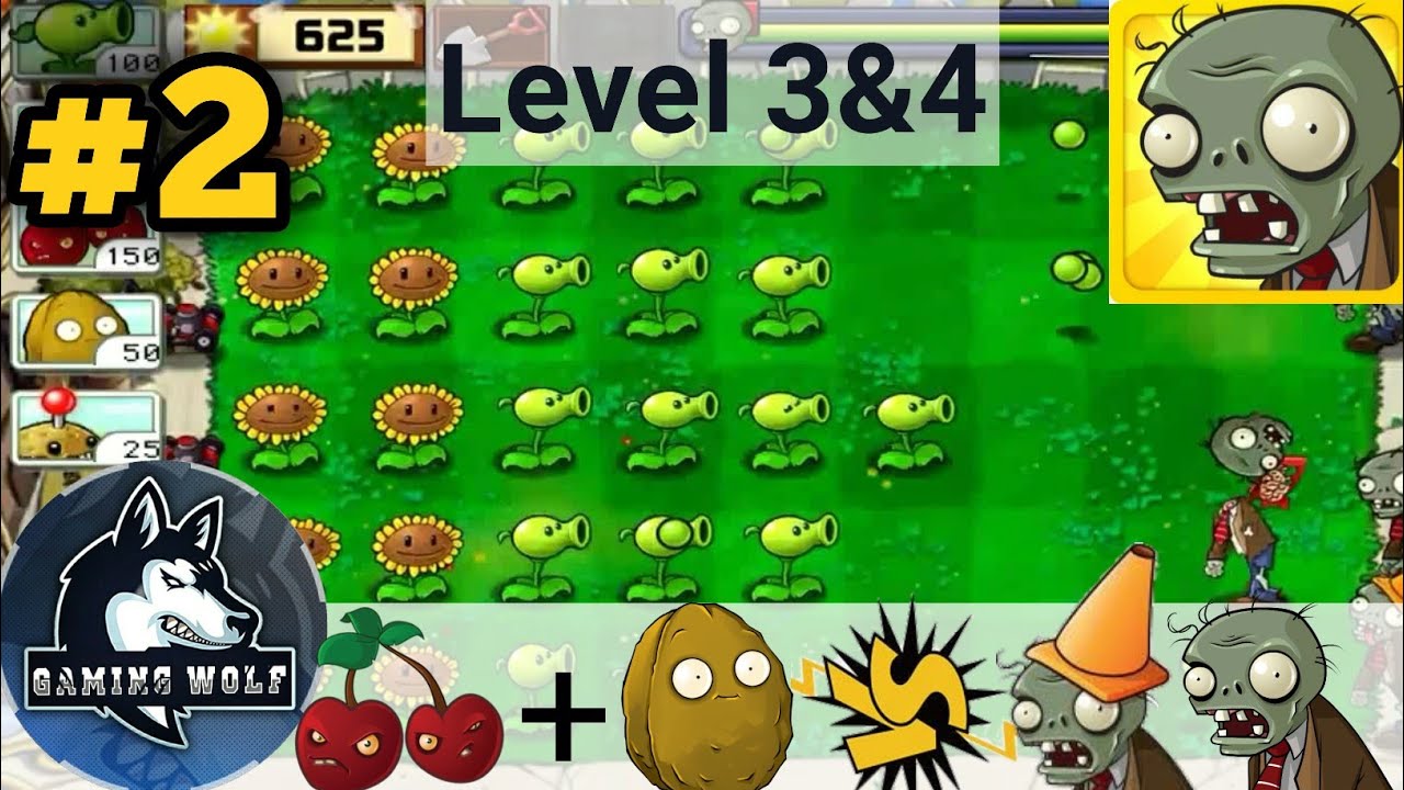 Plants vs zombies - Gameplay Walkthrough Tips day Part 1 level 3-4 no ...
