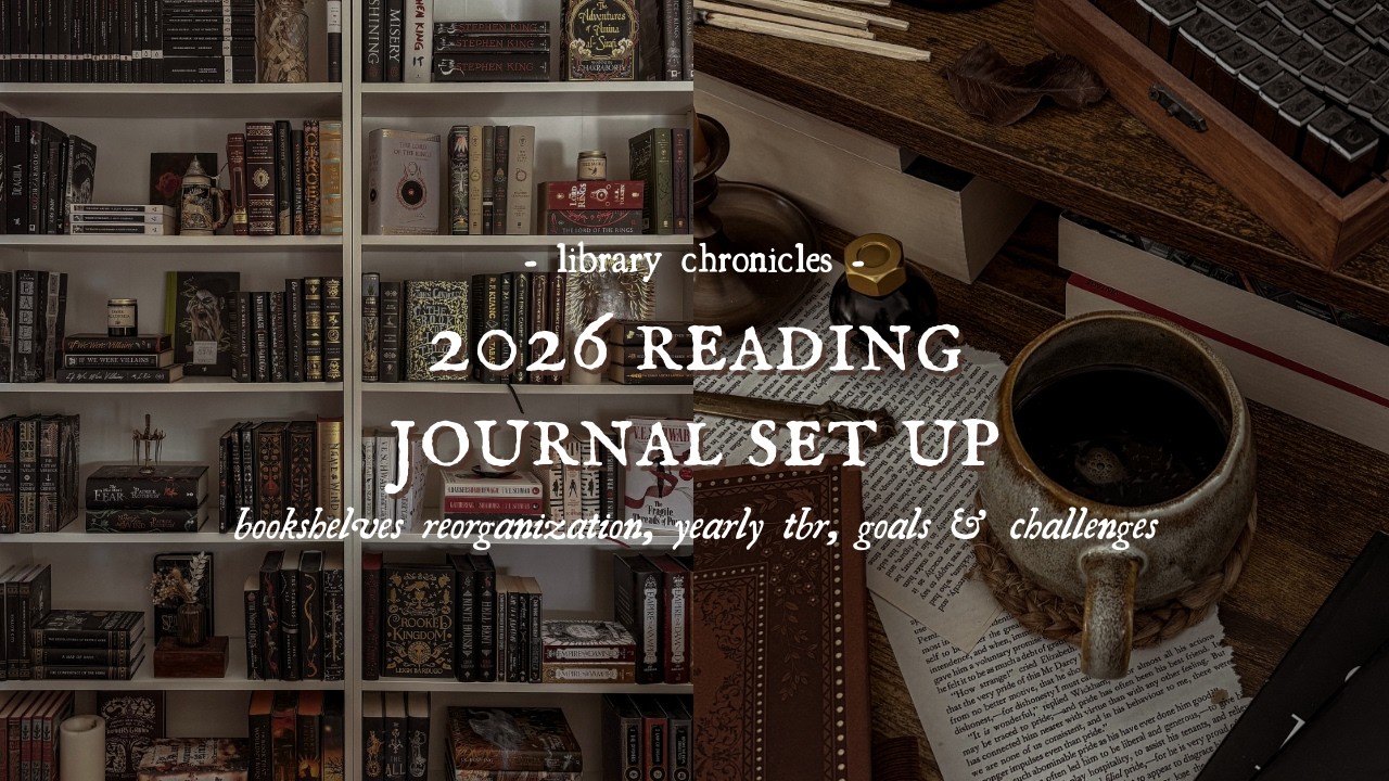 Library Chronicles | 2026 reading journal set up, new bookshelves, yearly tbr & goals ☕️📚🗝️