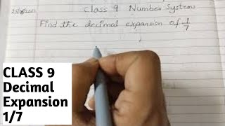 Example 5(iii)Class 9 Number Systems/Find the Decimal expansion of 1/7 #class9 #ncert #maths