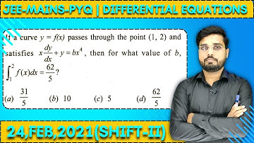 JEE Mains 2021 PYQ [24,FEB,2021(Shift-II)] || Find the Solutions || Differential Equations PYQ