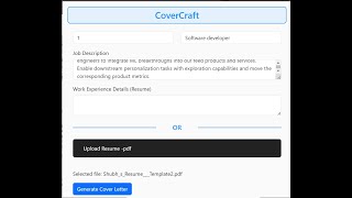 CoverCraft Chrome extension |  Automatic Cover Letter Generator | Useful Chrome Extension |
