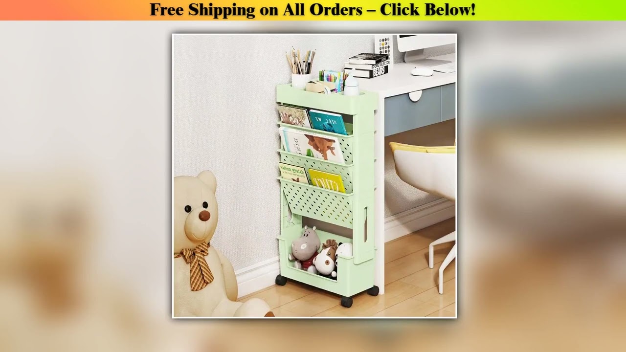 1pc 5 Tier Book Rack Storage Bookshelf, Multilayer Capacity Rotatable Removable Plastic Practical