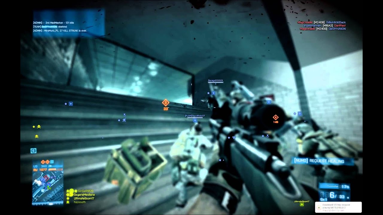 Battlefield 3 - 15 kills from 39 in Metro 64-man server