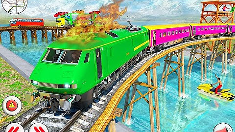 City Passenger Train Driving Simulator Game - Desert Mode - Level 6 Fail Crash Because Cannot Turn