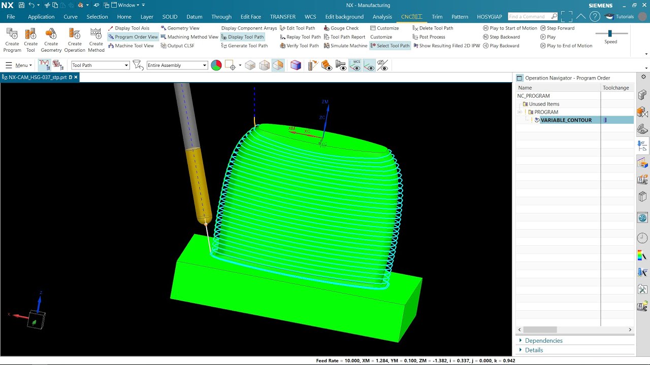 Nx cam #37 Tool Axis  Away from Point 5AXIS