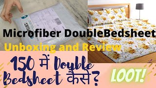 Unboxing and review/Microfiber Double Bedsheet unboxing/ unboxing bedsheets screenshot 3